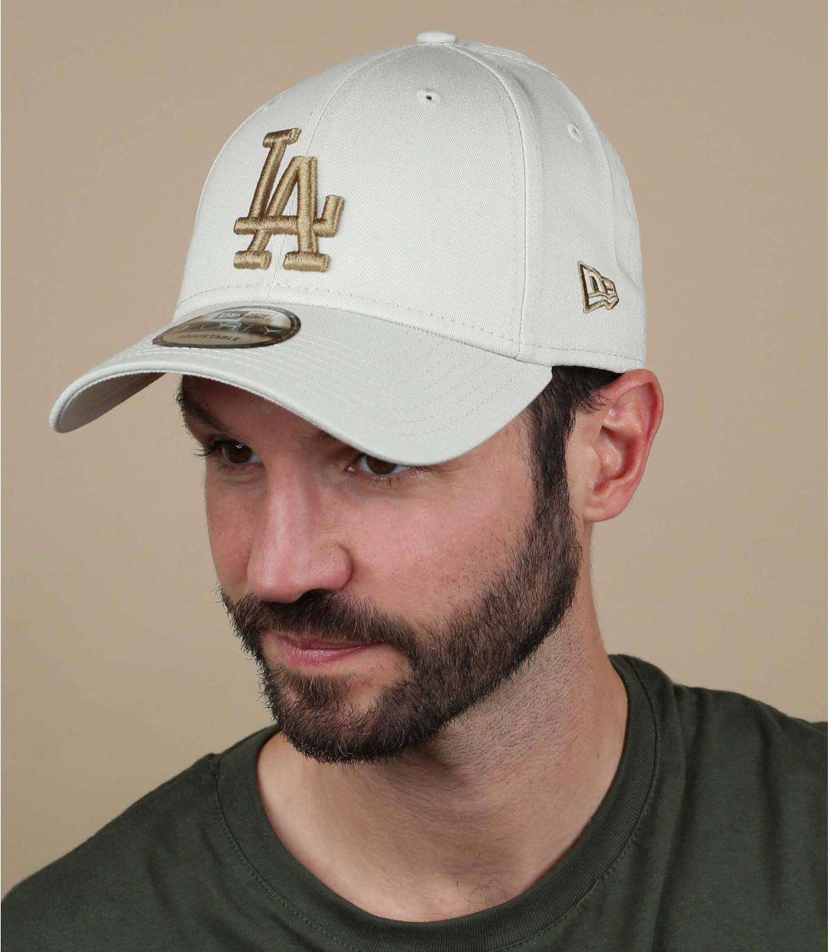 casquette LA blanc beige Casquette League Ess LA 940 stone wheat